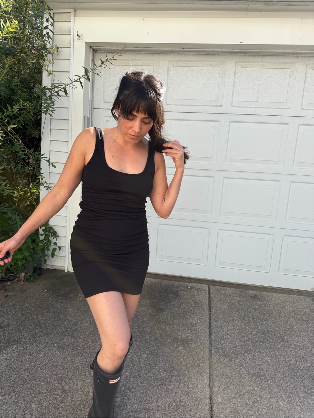 Classic Black Scoop Neck Tank Bodycon mini Dress